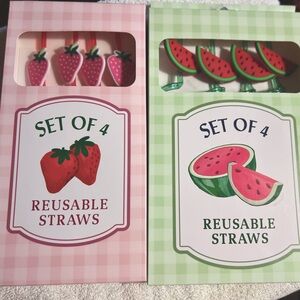 SET OF (2) different PACKS OF REUSABLE STRAWS.